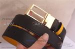 AAA Fake Fendi Bag Bugs Black And Yellow Leather Belt - Yellow Gold Buckle